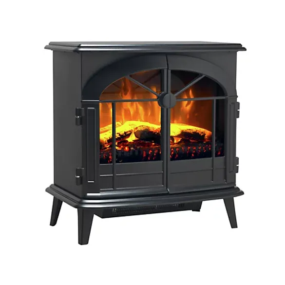 Dimplex Leckford Optiflame Electric Stove, Large Black Freestanding Electric Fire with LED Flame Effect, 2kW Adjustable Heater, Ar - Image 2